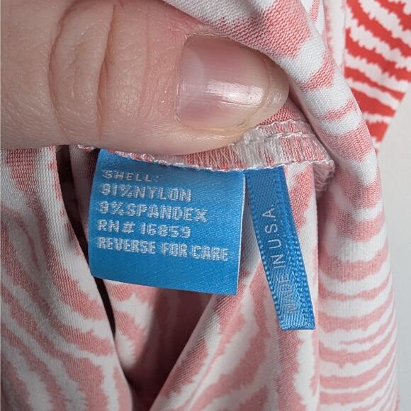 J. McLaughlin Sophia Orange White Catalina Cloth Sheath Dress‎ in Radio Waves L - Picture 6 of 7